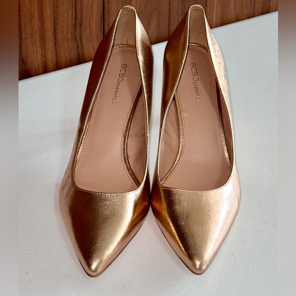 BCBGeneration Rose Gold Metallic Pumps Heels Size 12B - Picture 1 of 12